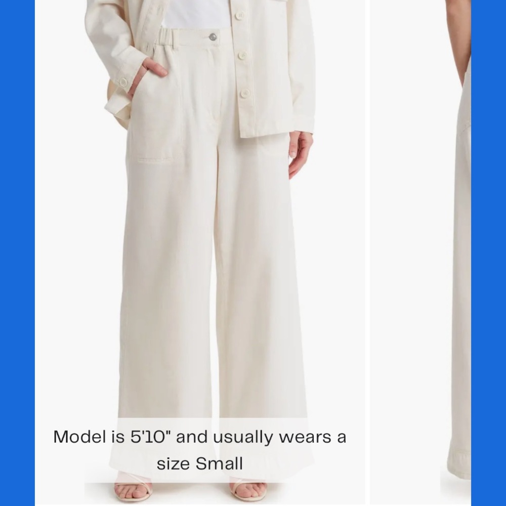 NWOT Max Studio Wide Leg Trousers- Ecru